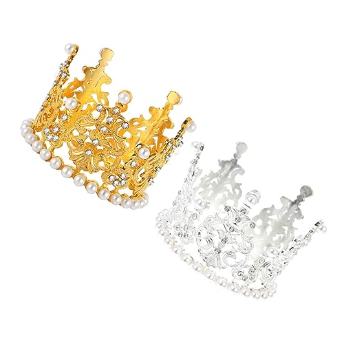 BESTYASH 2 Stück Perlenkrone Torten Dekoration Hochzeit Kuchen Ornamente Tiara Kopfschmuck für Feier Krone BESTYASH 2 Stück Perlenkrone Torten Dekoration Hochzeit Kuchen Ornamente Tiara Kopfschmuck für Feier Krone von BESTYASH