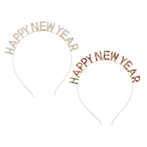 BESTYASH 2 Stück Teiliges Happy Year Stirnband Funkelnde Neujahrs Haaraccessoires Bequeme Flexible Kopfbedeckung für Silvesterparty Karneval Cosplay Festlicher Kopfschmuck Gold BESTYASH 2 Stück Teiliges Happy Year Stirnband Funkelnde Neujahrs Haaraccessoires Bequeme Flexible Kopfbedeckung für Silvesterparty Karneval Cosplay Festlicher Kopfschmuck Gold von BESTYASH