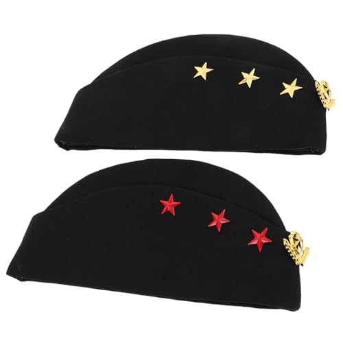 BESTYASH 2 Stück Teiliges Sailor Tanzmütze Russischer Kapitänsmütze mit Schwarzem Spitzenrot und Gelbem Stern Atmungsaktive Leichte Stoffkappe für Tanzauftritte Karneval und Marinekostüm BESTYASH 2 Stück Teiliges Sailor Tanzmütze Russischer Kapitänsmütze mit Schwarzem Spitzenrot und Gelbem Stern Atmungsaktive Leichte Stoffkappe für Tanzauftritte Karneval und Marinekostüm von BESTYASH