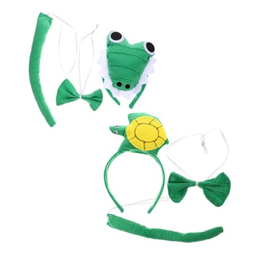 BESTYASH 2Sätze Schildkröten Kostümset für Teiliges Halloween Accessoire mit Stirnband Fliege für Karneval Cosplay Partys Festlichkeiten von BESTYASH