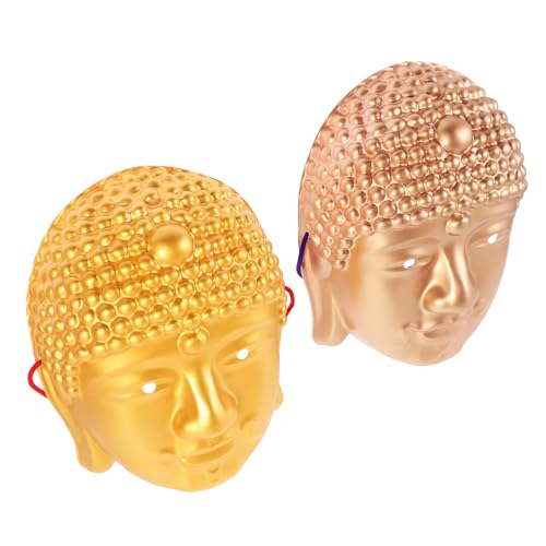BESTYASH 2stücke Buddha Kopf Maske Für Karneval Halloween Einzigartige Kostümmaske Für Männer Frauen Realistische Buddha-design Langlebig Für Maskerade-partys Und Fasching von BESTYASH