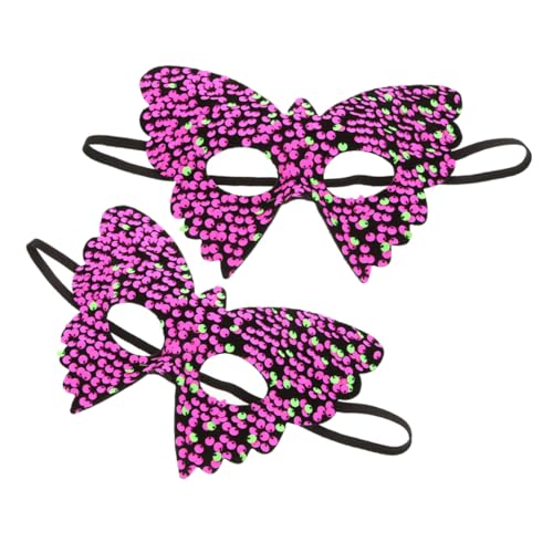 BESTYASH 2stücke Damen Maske Mit Pailletten Und Elastischem Band Für Halloween Karneval Und Partys Elegante Halbgesichtsmaske Im Schmetterlingsdesign Für Besondere Anlässe von BESTYASH