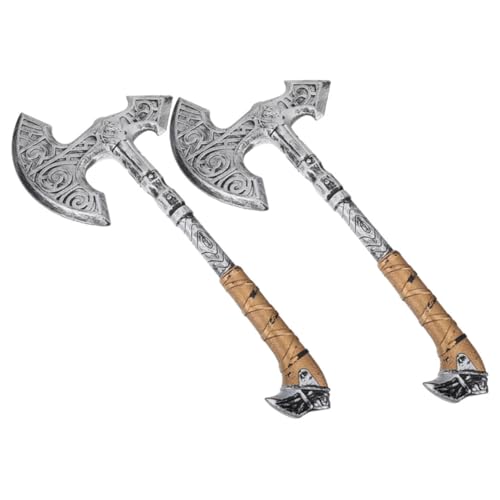 BESTYASH 2st Axtstütze Cosplay Axtbeil -Requisite Halloween Halloween- Kettenkostüm Cosplay-Party-Requisite Holzfälleraxt Horror Mann Spielzeugbeil Für Party Silver Plastik von BESTYASH