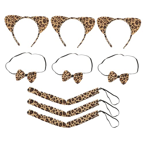 BESTYASH 3 Sätze Leoparden Katzenohren Set Teiliges Kostüm mit Haarreif Schleife und für Karneval Partys und Cosplay für Erwachsene Bequem und Praktisch für Fotos BESTYASH 3 Sätze Leoparden Katzenohren Set Teiliges Kostüm mit Haarreif Schleife und für Karneval Partys und Cosplay für Erwachsene Bequem und Praktisch für Fotos von BESTYASH