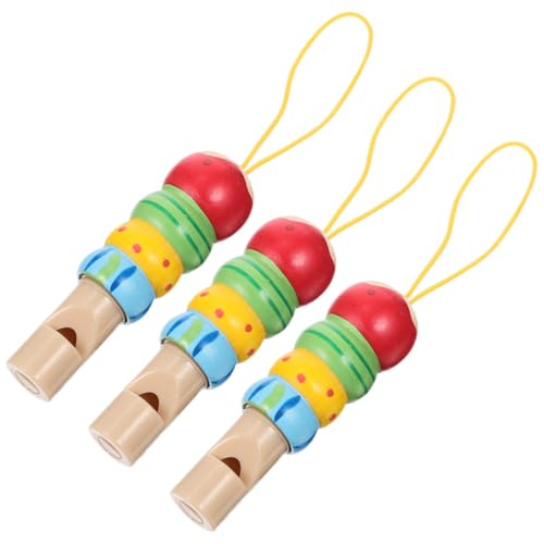 BESTYASH 3 Stück Bunte Holzpfeifen Kinderpfeifen Musikinstrumente für Frühe Musikkognition und Musikalische Früherziehung Farbenfrohe Tierformen für Junge Mädchen und Kleinkinder von BESTYASH