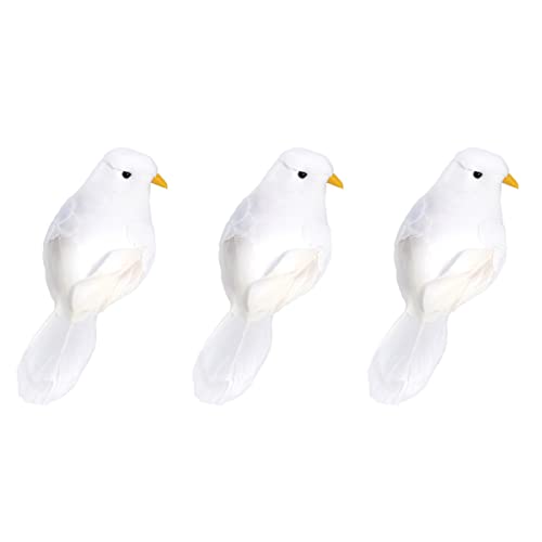 BESTYASH 3 Stück Künstliche Tauben Realistische Vogelfiguren für Garten Deko Clip Ornamente zur Verschönerung von Außenbereichen und Miniaturgärten von BESTYASH
