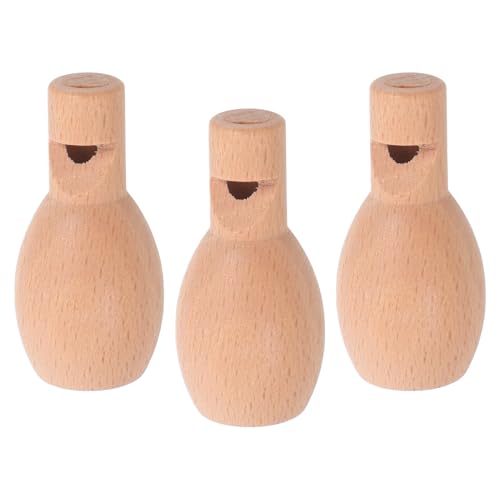 BESTYASH 3 Stück Mini Holzpfeifen für Natürliche Holz Spielzeuge für Musikbildung Party und Kreative Bastelideen Sicher und Vielseitig Einsetzbar von BESTYASH