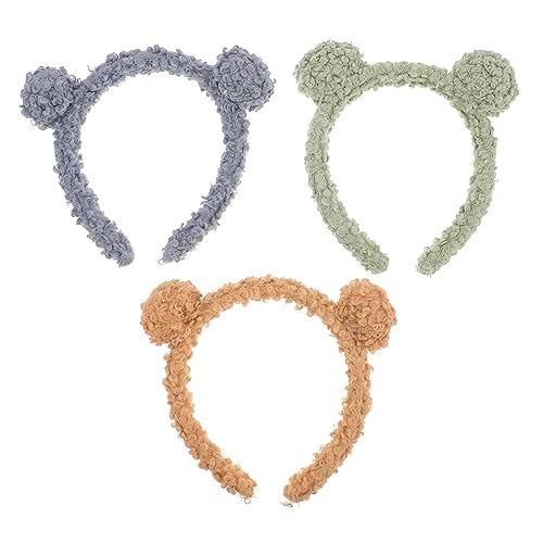 BESTYASH 3 Stück Plüsch Ohr Stirnband Für Mädchen Kaninchen Accessoires Für Erwachsene Süße Damen Stirnbänder Haarband Lockiges Fell Stirnband Kopfband Kuscheltiere Für Das Tier von BESTYASH