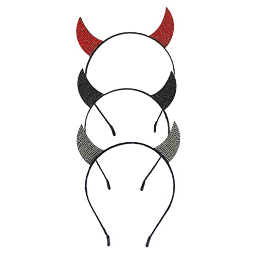 BESTYASH 3 Stück Teiliges Teufelshörner Stirnband mit Funkelnden Strasssteinen Leichtes Haarband für Halloween Karneval Cosplay Party Geeignet für Damen und Herren Modisches Accessoire BESTYASH 3 Stück Teiliges Teufelshörner Stirnband mit Funkelnden Strasssteinen Leichtes Haarband für Halloween Karneval Cosplay Party Geeignet für Damen und Herren Modisches Accessoire von BESTYASH
