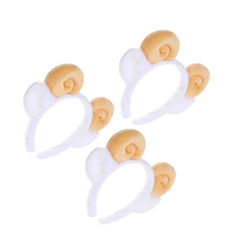 BESTYASH 3 Stücke Schaf-stirnband Mit Hörnern Ohren Tierohren Haarband Plüsch Haarreifen Für Geburtstag Halloween Kostüm Party Favors von BESTYASH