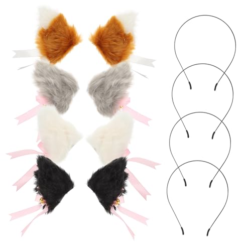 BESTYASH 4 Paare Katzenohren Haarclips Plüsch Haarschmuck mit Glöckchen für Cosplay und Party Niedliche Haaraccessoires für Leicht Tragbar und Haarschonend BESTYASH 4 Paare Katzenohren Haarclips Plüsch Haarschmuck mit Glöckchen für Cosplay und Party Niedliche Haaraccessoires für Leicht Tragbar und Haarschonend von BESTYASH