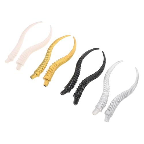BESTYASH 4 Paare Künstliche Tierhörner Realistische Diy Schafhorn Haarclips Falsche Geweihe Vielseitige Cosplay Accessoires für Halloween Kostüme und Haar Dekoration von BESTYASH