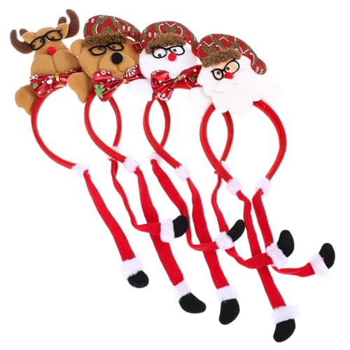 BESTYASH 4 Stck. Teiliges Weihnachts-stirnband für Erwachsene mit Rentiergeweih Schneemann-ohren und Weihnachtsmann-bein Festliche Haarreifen für Kostümpartys Weihnachtsfeiern und Saisonale von BESTYASH