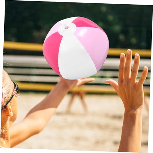 BESTYASH 4 Stück Aufblasbarer PVC Strandball in Weiß Leicht Bunt für Schwimmbad Indoor Poolparty und Strandaktivitäten Geeignet von BESTYASH