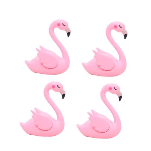 BESTYASH 4Stücke Teiliges Flamingo Cake Decor Plastische Flamingo Figurinen mit Ausgebreiteten Flügeln für Torten Auto Wohnungsornament Adorable Party Deko von BESTYASH