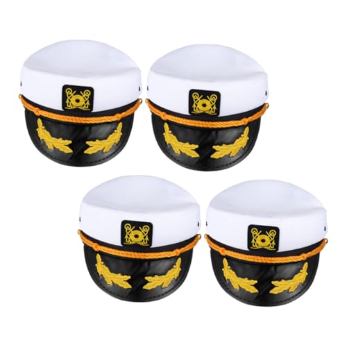 BESTYASH 4 Stück Verstellbare Kapitänsmützen Weiß Polyester Bestickte Matrosenhüte für Yacht Bootspartys Karneval Halloween Zubehör Leichte Robuste Mützen BESTYASH 4 Stück Verstellbare Kapitänsmützen Weiß Polyester Bestickte Matrosenhüte für Yacht Bootspartys Karneval Halloween Zubehör Leichte Robuste Mützen von BESTYASH