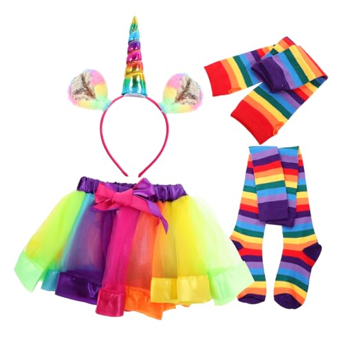 BESTYASH Mädchen Tutu Kostüm Set Geburtstag Party Outfits Stirnband Handschuhe Für Baby Mädchen von BESTYASH