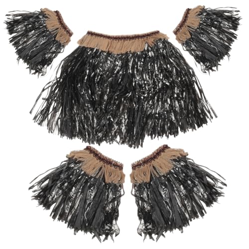 BESTYASH 5stücke Hawaiianisches Grasrock-kostüm Set Mit Arm Und Beinbändern Elastisches Zubehör Für Strand Und Luau-partys Für Tropische Themenveranstaltungen Schwarz BESTYASH 5stücke Hawaiianisches Grasrock-kostüm Set Mit Arm Und Beinbändern Elastisches Zubehör Für Strand Und Luau-partys Für Tropische Themenveranstaltungen Schwarz von BESTYASH