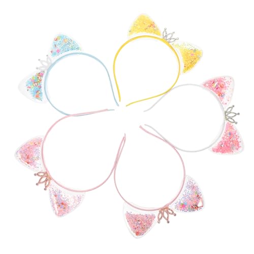 BESTYASH 5 Stück Teiliges Katzenohren Haarband Quicksand Stirnband für Festival Requisiten Leicht und Bequem Geeignet für Party Cosplay Bühnenauftritte Zufällige Farbe Zufällige Farbe von BESTYASH