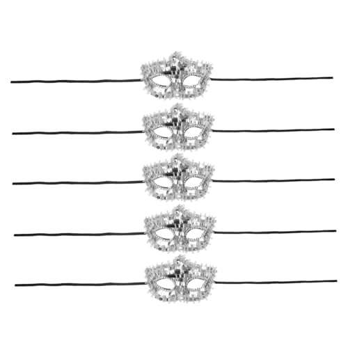 BESTYASH 5 Stück Teiliges Silberne Halbgesichts Masken für Damen Funkelnde Maskerade Masken für Halloween Karneval Hochzeitsfeier Abendball und Festliche Kostümpartys BESTYASH 5 Stück Teiliges Silberne Halbgesichts Masken für Damen Funkelnde Maskerade Masken für Halloween Karneval Hochzeitsfeier Abendball und Festliche Kostümpartys von BESTYASH