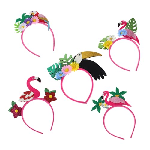 BESTYASH 5 Stück Tropische Blumen Haarbänder Dekor Haar Accessoires Hawaii Party Stirnbänder Luau Party Haar Accessoires Flamingo Luau Haarbänder Hawaii Filz von BESTYASH