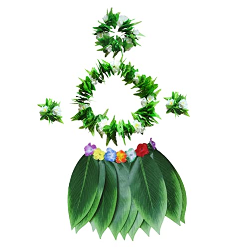 BESTYASH 5st Blätter Girlande Hawaiianisches Armband Mädchen Halskette Kleider Für Mädchen Hawaiianisches Outfit Kleid Für Mädchen Haarbänder Kleidung Bankett Die Blumen von BESTYASH