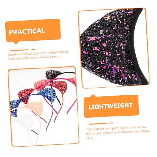 BESTYASH 6 Stck Teiliges Mädchen Haarreif mit Pailletten Katzenohren Bunte Stoff Stirnbänder Leichter Kopfband für Party Cosplay Karneval Abschlussfeier Komfortabel und Modisch BESTYASH 6 Stck Teiliges Mädchen Haarreif mit Pailletten Katzenohren Bunte Stoff Stirnbänder Leichter Kopfband für Party Cosplay Karneval Abschlussfeier Komfortabel und Modisch von BESTYASH