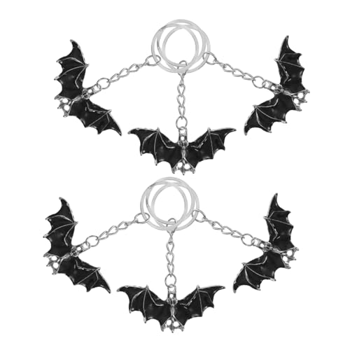 BESTYASH 6 Stück Halloween Schlüsselanhänger Fledermaus Design Dekorative Bag Hanging Decor Bruchfester Purse Pendant Partygeschenk für Frauen Kleine Aufmerksamkeit und Deko von BESTYASH
