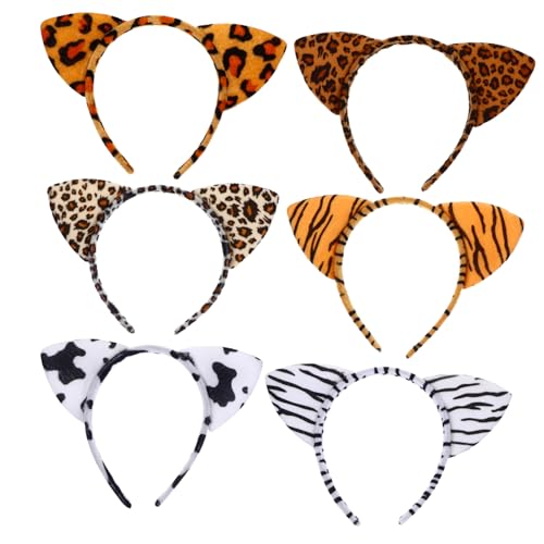 BESTYASH 6 Stück Leopard Katzenohren Haarreif für Cosplay für Halloween Party und Tierkostüme Weich und Bequem Tolles BESTYASH 6 Stück Leopard Katzenohren Haarreif für Cosplay für Halloween Party und Tierkostüme Weich und Bequem Tolles von BESTYASH