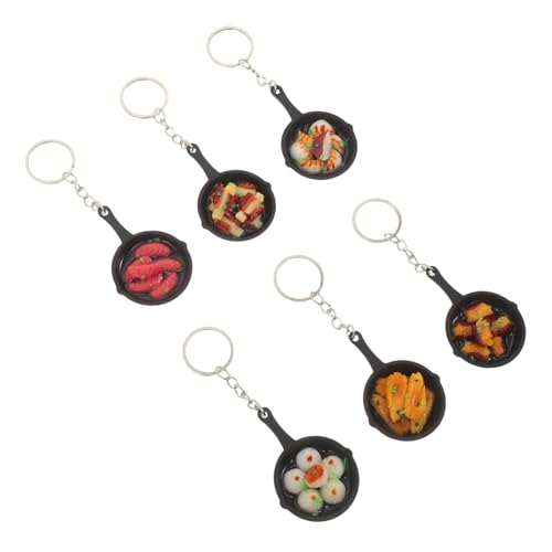 BESTYASH 6 Stück Mini Food Schlüsselanhänger mit Lustigem Pfannen-anhänger Leichte Mini Pfannen Charms für Taschen Origineller Schlüsselring als Party Geschenkaccessoire BESTYASH 6 Stück Mini Food Schlüsselanhänger mit Lustigem Pfannen-anhänger Leichte Mini Pfannen Charms für Taschen Origineller Schlüsselring als Party Geschenkaccessoire von BESTYASH