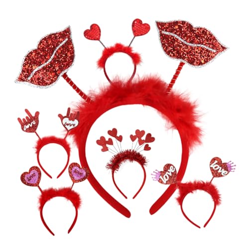 BESTYASH 6 Stück Valentinstag Haarreif Teilig Herz Haarband mit Pailletten Federn Haardekoration für Partys Festivals und an Familie und BESTYASH 6 Stück Valentinstag Haarreif Teilig Herz Haarband mit Pailletten Federn Haardekoration für Partys Festivals und an Familie und von BESTYASH