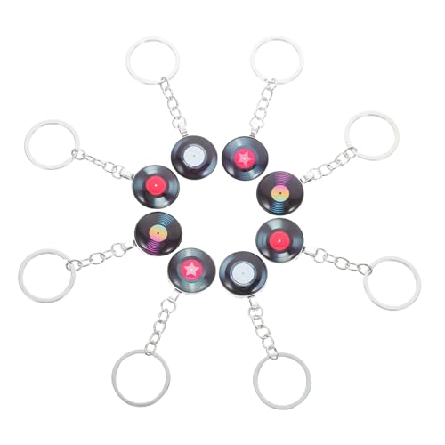 BESTYASH 8 Stück Retro Musik Schlüsselanhänger aus Langlebiger Legierung und Glassteinen Musikdesign Anhänger für Party Deko und Geschenk Leicht Tragbar für Musiker und Musikliebhaber von BESTYASH