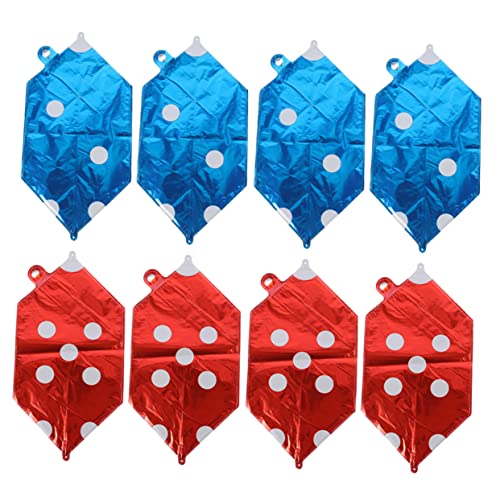 BESTYASH 8 Stück Würfel Aluminium Folienballons für Party Deko Rote Blaue Ballons für Poker Themenfeiern Langlebig und Selbstverschließend BESTYASH 8 Stück Würfel Aluminium Folienballons für Party Deko Rote Blaue Ballons für Poker Themenfeiern Langlebig und Selbstverschließend von BESTYASH