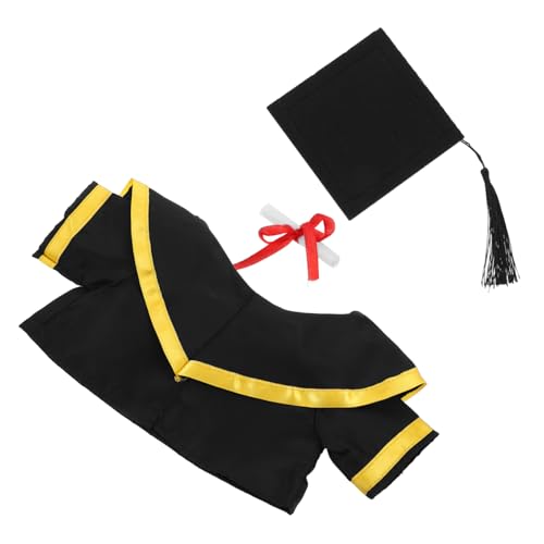 BESTYASH Abschlussbär-Outfit ausgestopfte Stofftiere Abschluss Stofftiere Stofftier-Anziehoutfit Bärenpuppen-Abschlussschal Bärenspielzeugkostüm Abschlusspuppe Papier Black von BESTYASH