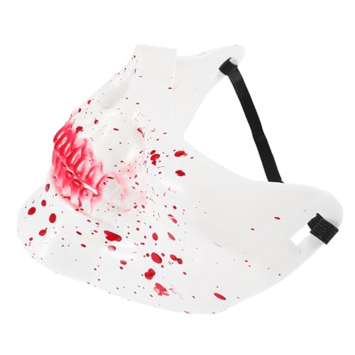 BESTYASH Blutrote Halbgesichts Halloween Maske Gruselige Skull Maske mit Realistischem Skelettdesign für Kostüm und Karnevalspartys BESTYASH Blutrote Halbgesichts Halloween Maske Gruselige Skull Maske mit Realistischem Skelettdesign für Kostüm und Karnevalspartys von BESTYASH