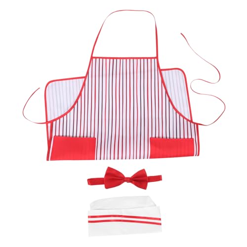 BESTYASH Chef Kostüm Rot-weiß Gestreift mit Schürze Kochmütze und Fliege für Halloween Party und Rollenspiele Bequemer Sitz und Festliches Design BESTYASH Chef Kostüm Rot-weiß Gestreift mit Schürze Kochmütze und Fliege für Halloween Party und Rollenspiele Bequemer Sitz und Festliches Design von BESTYASH