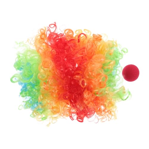 BESTYASH Clown Kostüm Set Mit Regenbogen Perücke Und Nase Für Erwachsene Für Halloween Karneval Und Faschingspartys Clown Cosplay Zubehör BESTYASH Clown Kostüm Set Mit Regenbogen Perücke Und Nase Für Erwachsene Für Halloween Karneval Und Faschingspartys Clown Cosplay Zubehör von BESTYASH