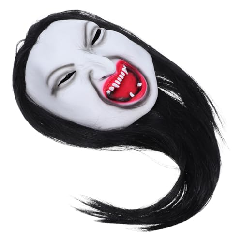 BESTYASH Creepy Horror Maske mit Langem Haar für Erwachsene Realistische Frauengespenst Maske Atmungsaktiv Hautfreundlich für Halloween Maskenball Cosplay und Bühnenauftritte BESTYASH Creepy Horror Maske mit Langem Haar für Erwachsene Realistische Frauengespenst Maske Atmungsaktiv Hautfreundlich für Halloween Maskenball Cosplay und Bühnenauftritte von BESTYASH