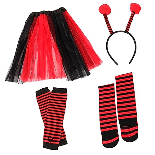 BESTYASH Marienkäfer-anzug Marienkäfer-kostüm Marienkäfer-partyzubehör Tutu-rock Stirnband Armstulpen von BESTYASH