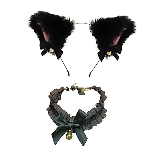 BESTYASH Dekorativer Katzenohren Haarreifen mit Schleife und Choker Einzigartiges Cosplay Accessoire für Partys und Kostüme für Halloween und Maskeraden BESTYASH Dekorativer Katzenohren Haarreifen mit Schleife und Choker Einzigartiges Cosplay Accessoire für Partys und Kostüme für Halloween und Maskeraden von BESTYASH