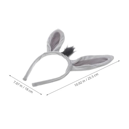 BESTYASH Esel Kostüm Set Tierkostüm Zubehör mit Stirnband Ohren und Fliege für Karneval Halloween Party Geburtstag Verkleidungsschmuck für Erwachsene von BESTYASH