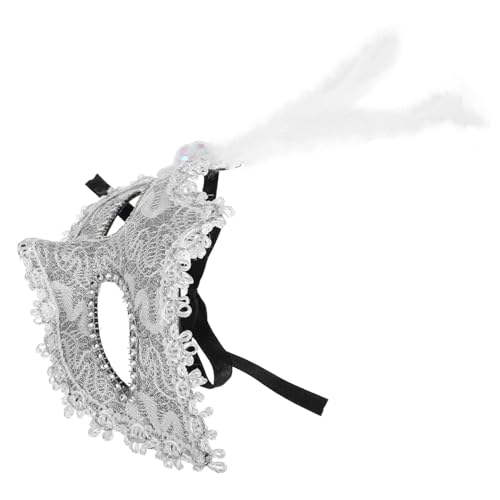 BESTYASH Feder halloween masken Karnevalsmaske Spitzenkante Halloween Verkleidungsmaske Masken-Performance maskerade herren Maskerade weiß Spitzenmaske Plastik von BESTYASH