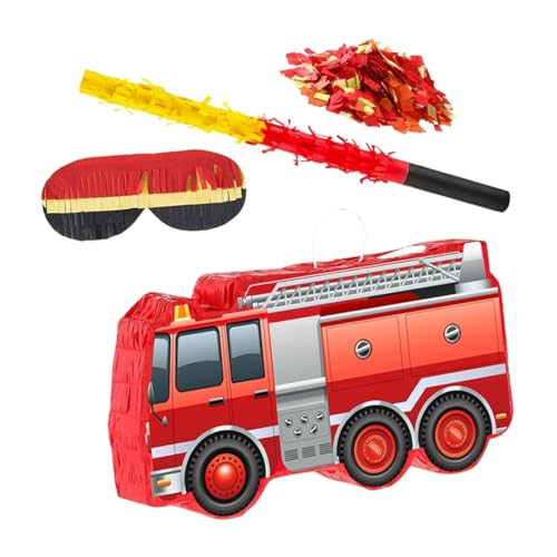 BESTYASH Feuerwehrwagen Pinata mit Augenbinde und Konfetti Lustiges Partyspiel für Kindergeburtstag Jungen Feuerwehr Mottoparty Dekoration Einfach Aufzuhängen Vielseitig Einsetzbar BESTYASH Feuerwehrwagen Pinata mit Augenbinde und Konfetti Lustiges Partyspiel für Kindergeburtstag Jungen Feuerwehr Mottoparty Dekoration Einfach Aufzuhängen Vielseitig Einsetzbar von BESTYASH