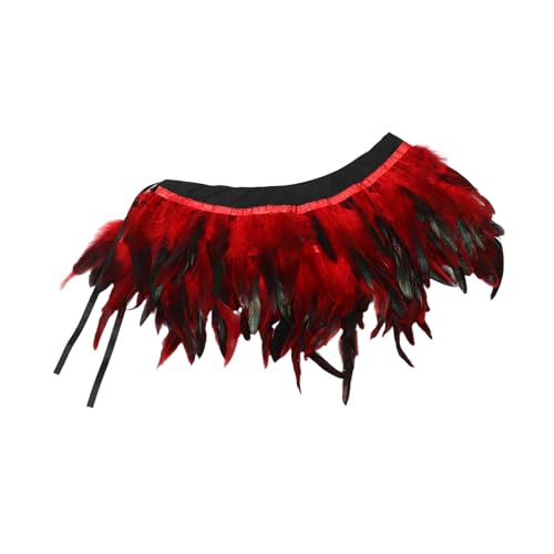 BESTYASH Halloween Kostüm Zubehör Damen Feder Schal Umhang für Abend Feder Kragen von BESTYASH