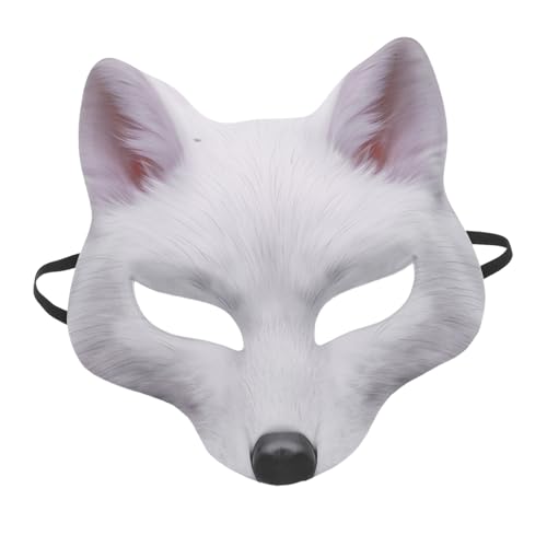 BESTYASH Fuchs Cosplay Maske Halbes Gesicht Tier Halloween Kostüm Maske Weißer Fuchs Maskerade Party Karneval Deko Accessoire für Erwachsene BESTYASH Fuchs Cosplay Maske Halbes Gesicht Tier Halloween Kostüm Maske Weißer Fuchs Maskerade Party Karneval Deko Accessoire für Erwachsene von BESTYASH