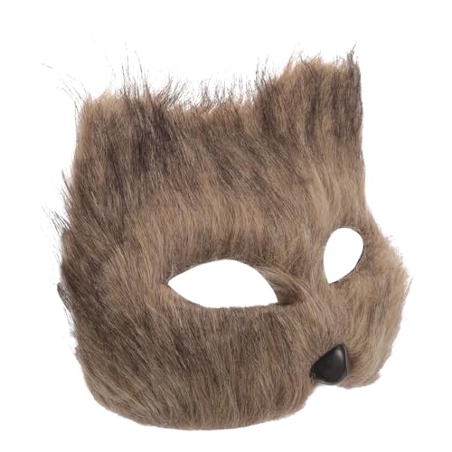 BESTYASH Fuchs Maske Flauschige Tiermaske Wolfsmaske Katzenmaske Ostern-verkleidungsmasken Karneval-maske Kabuki-masken Fuchsmaske Pelziges Maskerade-maske Plastik Halloween Gesichtsmaske von BESTYASH
