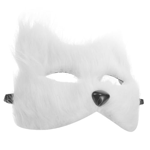 BESTYASH Fuchs Maske -Gesichtsmaske Maskeradeballmaske halloween kostüm halloween Maskerade-Maske Fuchsmaske Maskerade-Party-Maske Abschlussball bilden Liao Zhai Flaum Weiß von BESTYASH