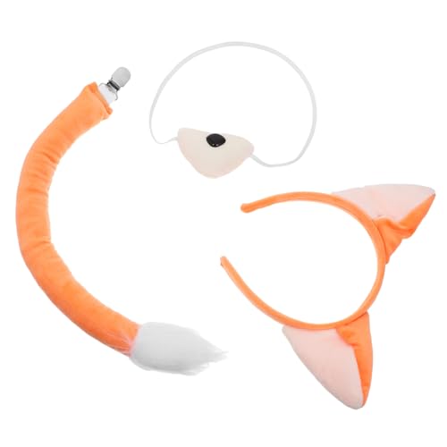 BESTYASH Fuchsohren Und Kostümset Für Teiliges Set Aus Weichem Orangefarbenem Kunstfell Für Halloween Karneval Mottopartys Und Cosplay Events Zubehör Für Kreative von BESTYASH