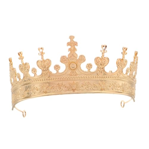 BESTYASH Goldene Königskrone Herren Party Kopfschmuck Mittelalterliches Kostüm Zubehör für Halloween Hochzeit Abschlussball und Karneval BESTYASH Goldene Königskrone Herren Party Kopfschmuck Mittelalterliches Kostüm Zubehör für Halloween Hochzeit Abschlussball und Karneval von BESTYASH
