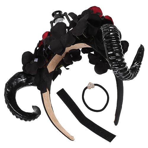 BESTYASH Gothic Schafhorn Stirnband Leichtes Plastik Halloween Cosplay Kopfschmuck Damen Stretchband für Party Festival Kostüm Zubehör BESTYASH Gothic Schafhorn Stirnband Leichtes Plastik Halloween Cosplay Kopfschmuck Damen Stretchband für Party Festival Kostüm Zubehör von BESTYASH